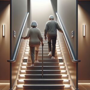 Stair Safety for Seniors - Couple walking up stairs