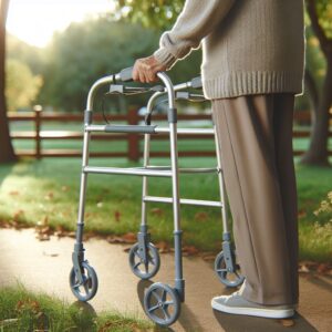 fall prevention device--senior using walker